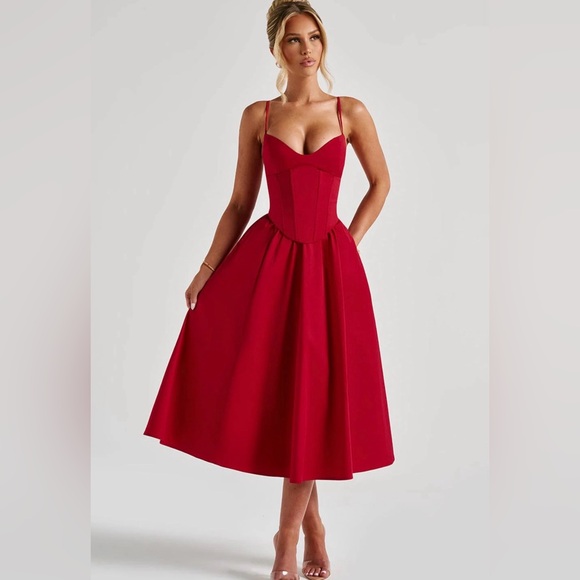 Babyboo Fashion Dresses & Skirts - Babyboo Mariella Midi Dress - Red